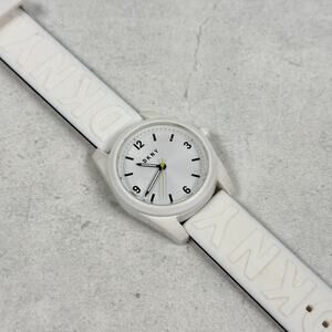 DKNY Watch Womens 34mm White Casual Sport Classic Quartz New Battery READ